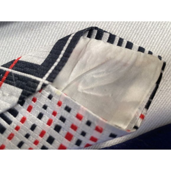 Vtg 60s 70s Mens Tie Wide Thick Polyester Necktie Disco Ugly Mod Red White Blue - Picture 3 of 11